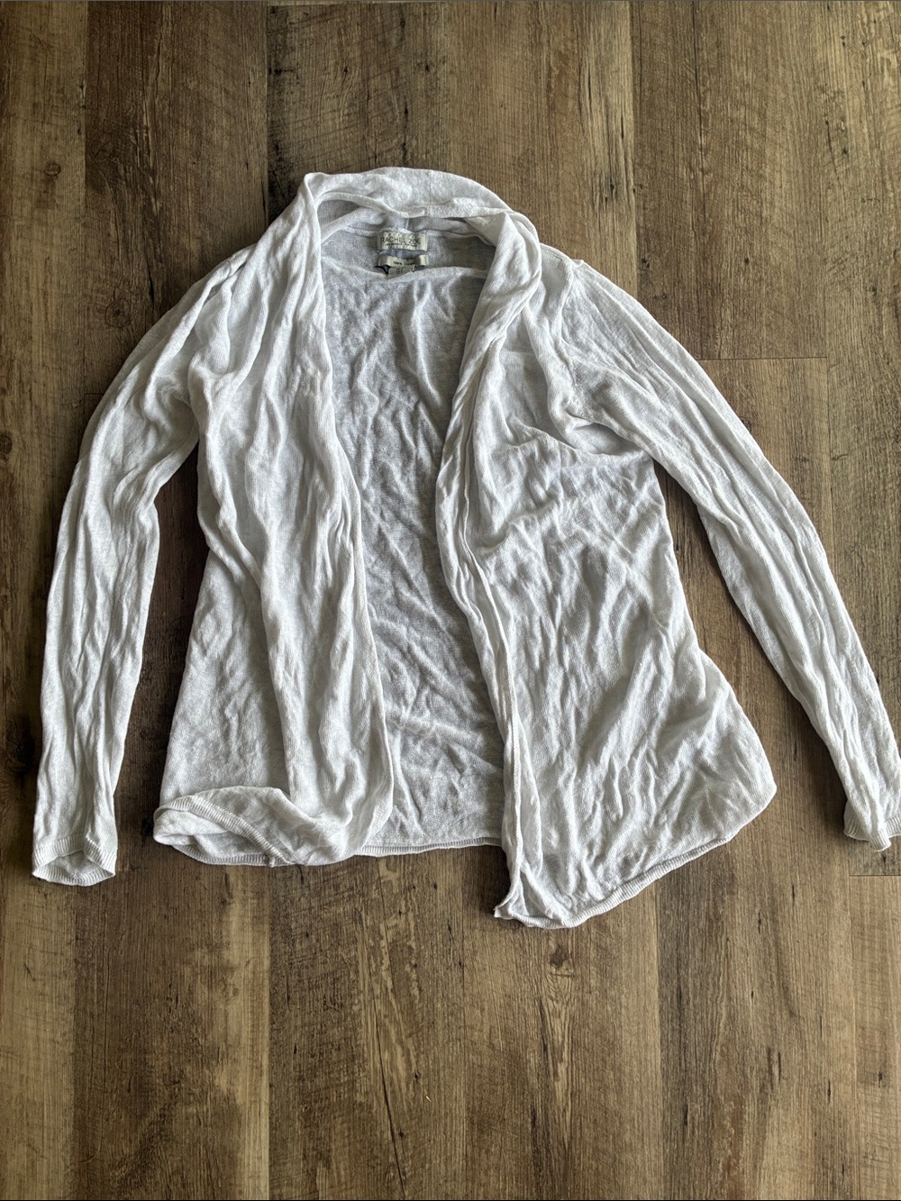 Rachel Zoe Linen Lightweight White Open-Front Women's Cardigan